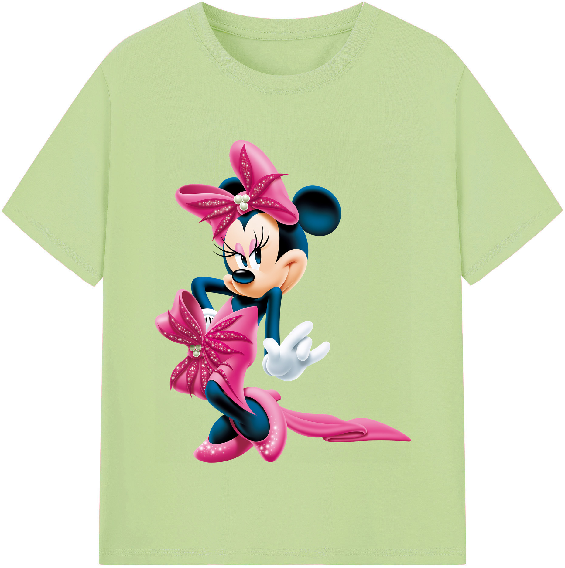 （画像用） ミッキーマウス Mickey Mouse 綿100％半袖Tシャツ（フロントプリント）